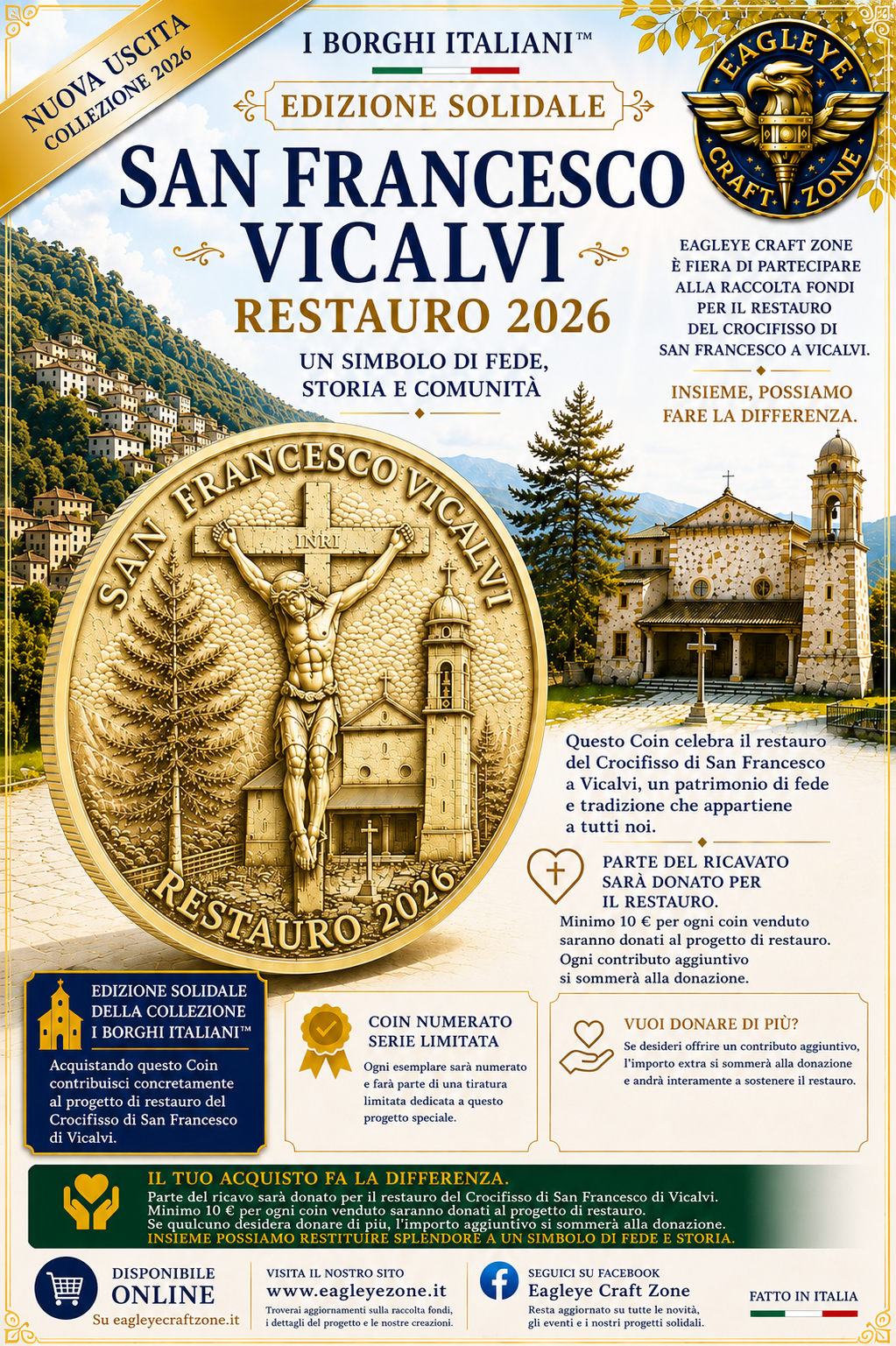 Coin Solidale San Francesco Vicalvi – Restauro 2026 | I Borghi Italiani™