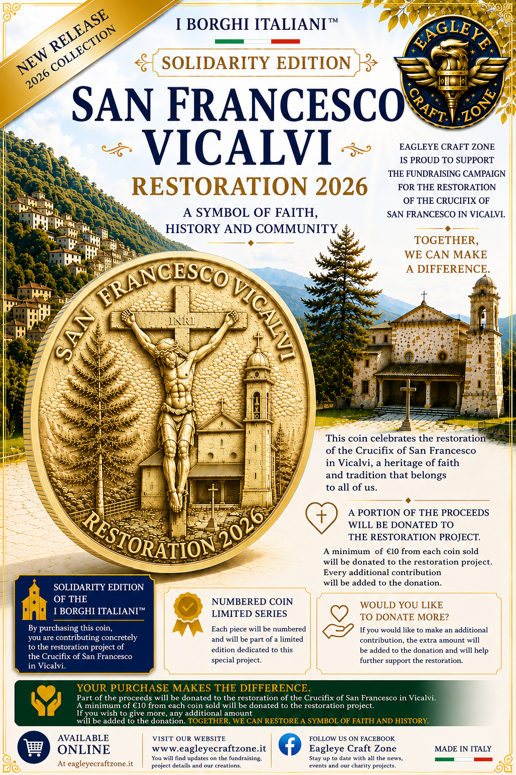Coin Solidale San Francesco Vicalvi – Restauro 2026 | I Borghi Italiani™